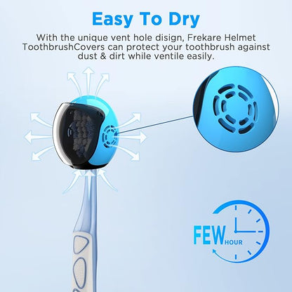 Helmet Toothbrush Covers Caps, Fits Most Manual and Electric Tooth Brushes