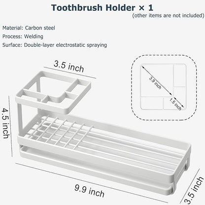 MYITYARD Toothbrush Holders for Bathrooms, 4 Slots Rustproof Metal Tooth
