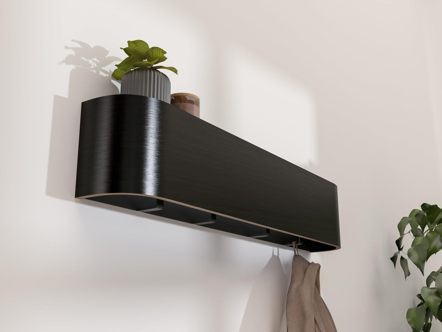 OLEEK wall Coat Rack - wall Shelf with Hooks - entryway Hooks - entryway Shelf - Modern Coat Rack - Wooden Coat Rack wall Mount for Home Decor - Wooden Mount for Home Decor - Coat Hanger Wall Mount