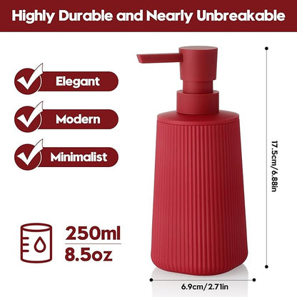 Small Soap Dispenser for Bathroom and Kitchen, Modern Farmhouse Striped Style