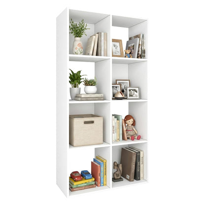 Endearing Limons【2026 Wooden 8 Cube Shelf Storage Organizer with Anti-Tipping Kits + Reversible Open Back Solid Panel Bookcase (11 x 11 Unit Cell White)