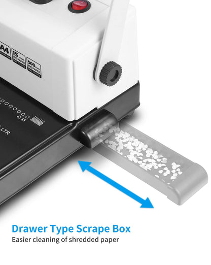 MAKEASY Coil Spiral Binding Machine 4:1 pitch - Manual Hole Punch - Electric Coil Inserter - Adjustable Side Margin - for Letter Size/A4/A5, Comes with 1 Box 5/16'' Plastic Coil Binding Spines & Plier