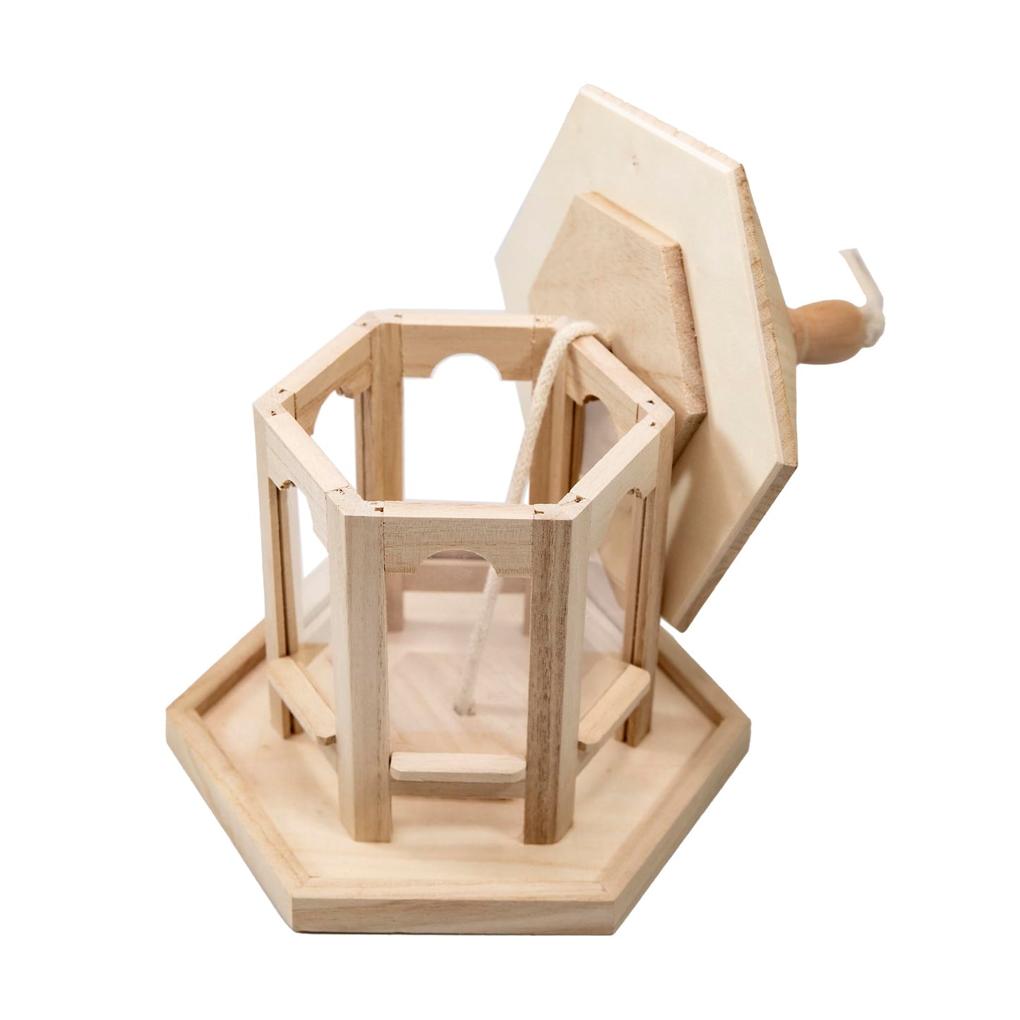 Berfutall-DIY Wooden Bird House for Outdoor, Wild Bird Feeder, Hanging Birdhouse,Perfect for Cardinals, Bluebirds, and More. (B)