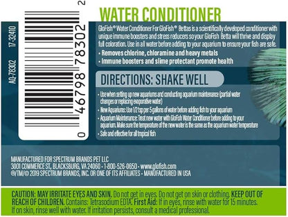 GloFish Water Conditioner Makes Tap Water Safe for Aquariums Betta Fish, 2 fl. oz, 2 FZ, Model Number: AQ-78302 (Pack of 2)
