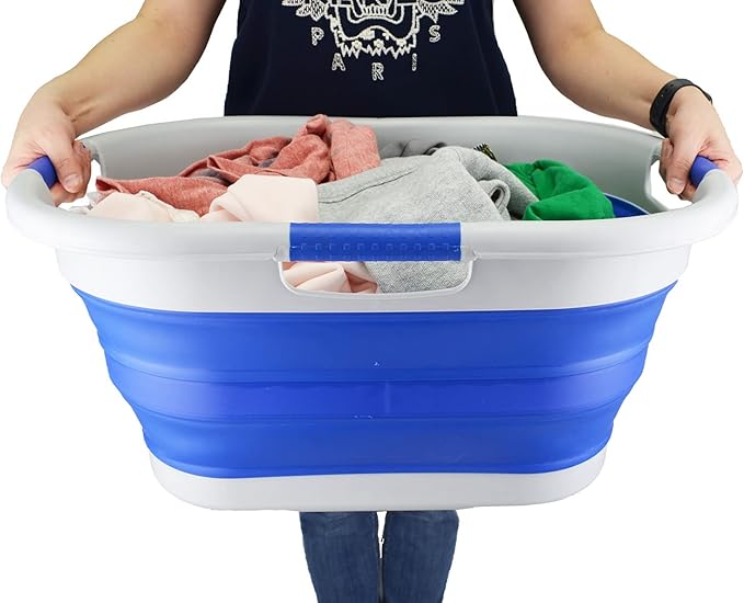 SAMMART 40L Collapsible Plastic Laundry Basket