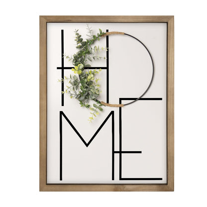 flangairy 15.7×11.8 Inch Home Sign Wall Decor, Wooden Home Letters Wall Art, Rustic House Decorations for Living Room Entryway Hallway Dining Room Farmhouse