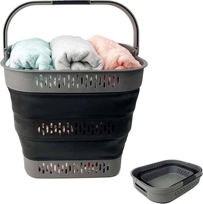 SAMMART 38L Collapsible Plastic Laundry Basket