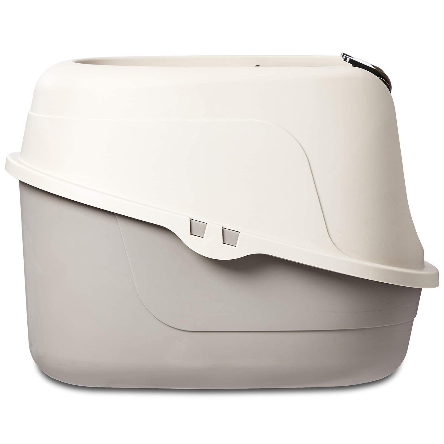 Amazon Basics No-Mess Hooded Cat Litter Box, Standard, Multicolor, 21 in x 16 in x 15 in