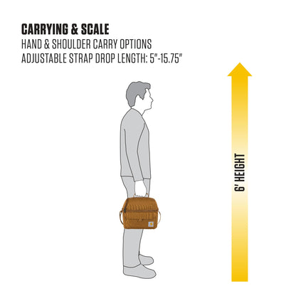 Carhartt 12 Can Two Compartment Lunch Box | Durable, Fully-Insulated Lunch Bag for Women & Men, Large Lunchbox (Black)
