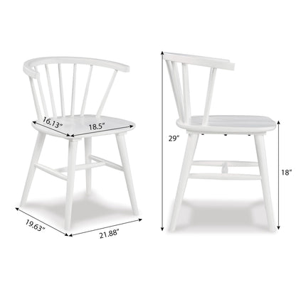 Roundhill Furniture Alwynn Contemporary Wooden Spindle Back Dining Chairs, Set of 2, White