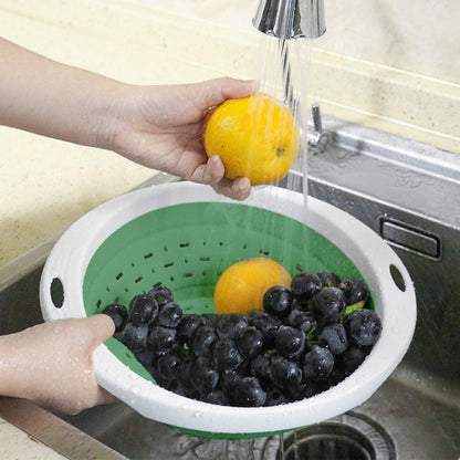QiMH Collapsible Colander and Strainer, 5 Quart(1.25 gal), Heavey Duty Kitchen Drainer Basket for Pasta, Veggies and Fruits, New Home Apartment Essentials