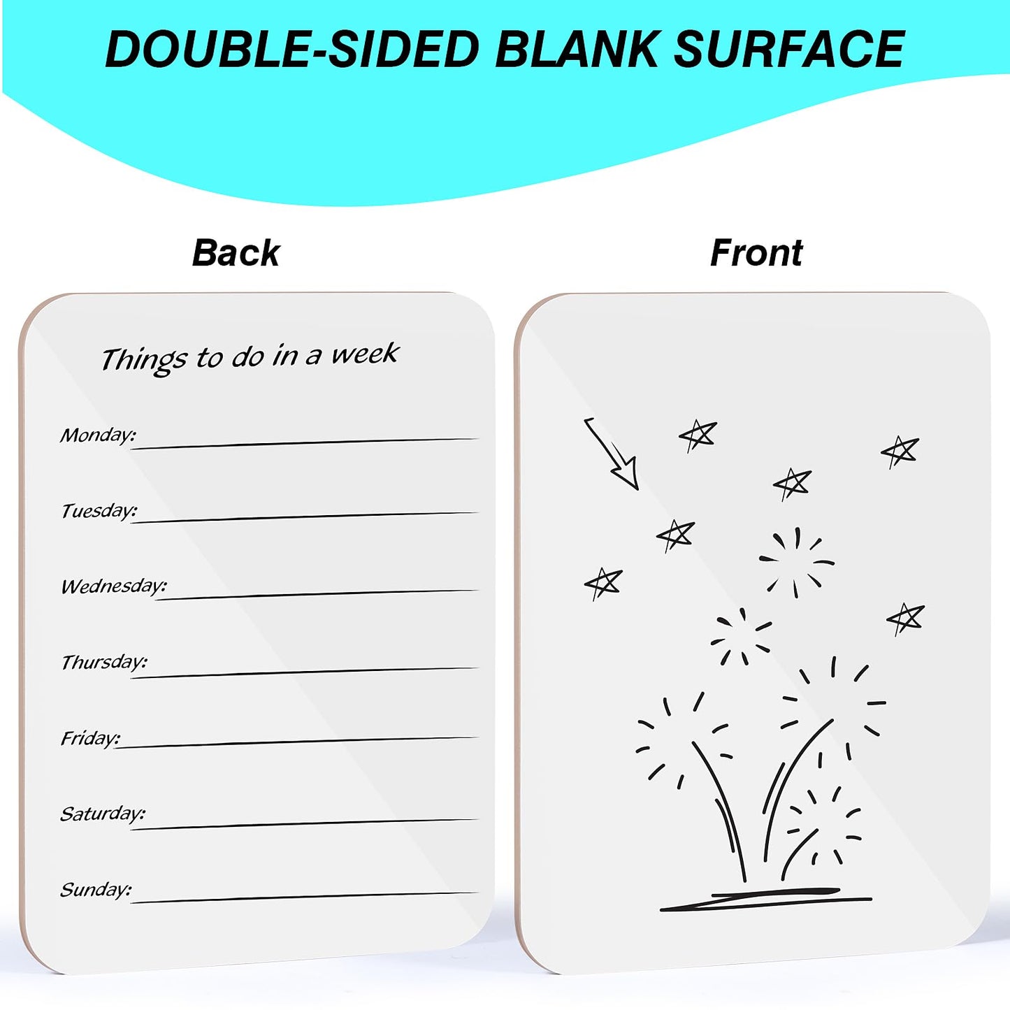 12 Pack Small White Board Dry Erase Boards Classroom Teachers Pack Mini White Boards 9" x12” Personal Whiteboards for School Students Supplies Lapboards l 12 Mini Erasers， 12 Makers Included (12)