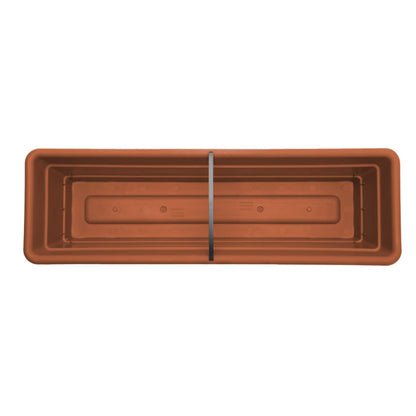 Bloem Dura Cotta Window Box Planter: 24" - Terra Cotta - with Tray, Weatherproof Resin Box, Removable Tray for Indoor & Outdoor Use, Gardening, 3 Gallon Capacity