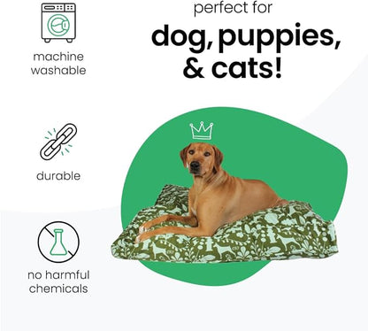 Molly Mutt Huge Dog Bed Cover, Amarillo by Morning, Olive Green & Light Blue 36"x45"x5"