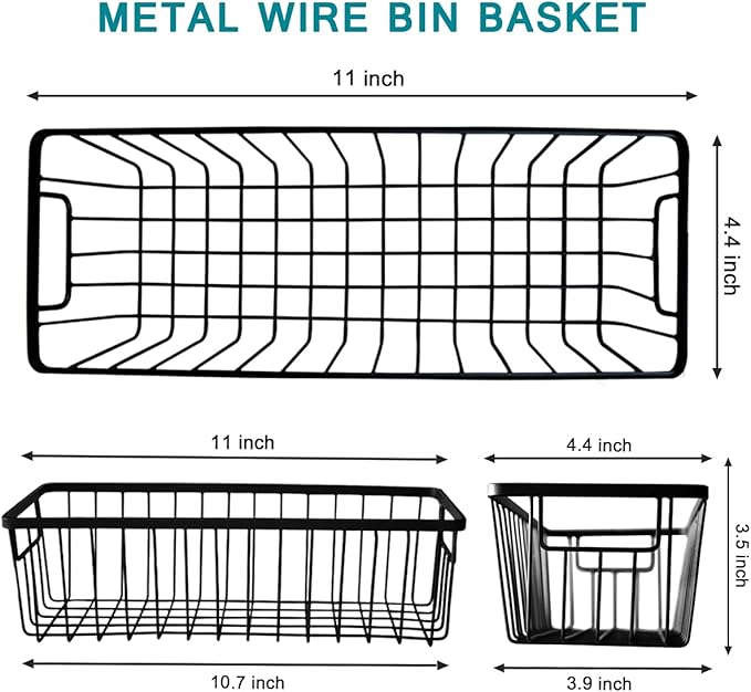 SheeChung Farmhouse Metal Wire Bin Basket