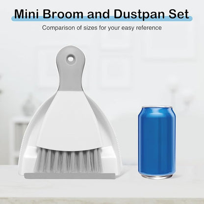 NACENA Mini Dustpan and Brush Set, Small Broom and Dustpan Set Dust Pan and