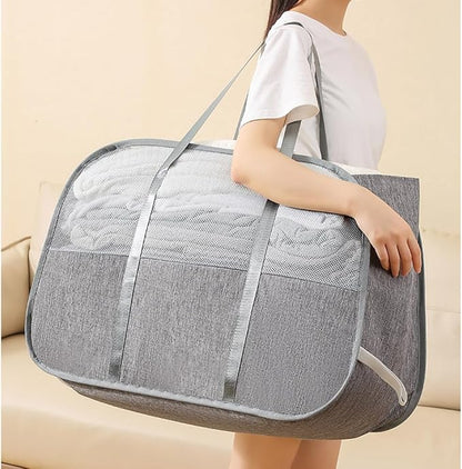 150L Collapsible Laundry Basket, 3-Compartment Foldable Hamper