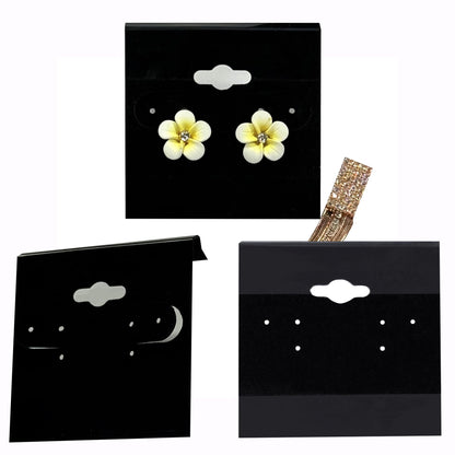 Adorox 200 Piece Black Earring Card Holders with Back Hook – Perfect for Earring Display and Organization