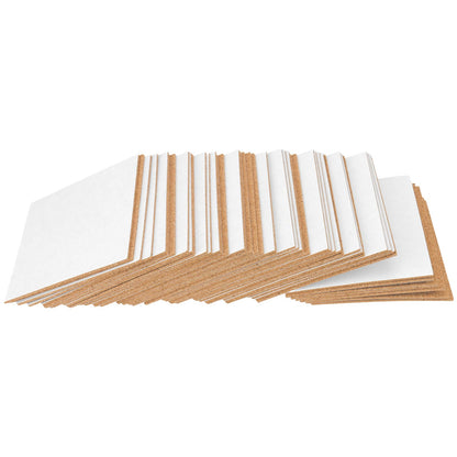 HEIHAK 200PCS Self-Adhesive Cork Backing Sheets 4"x4" (10x10cm) Square Coaster Bottoms for DIY Crafts Home Tabletop Decoration