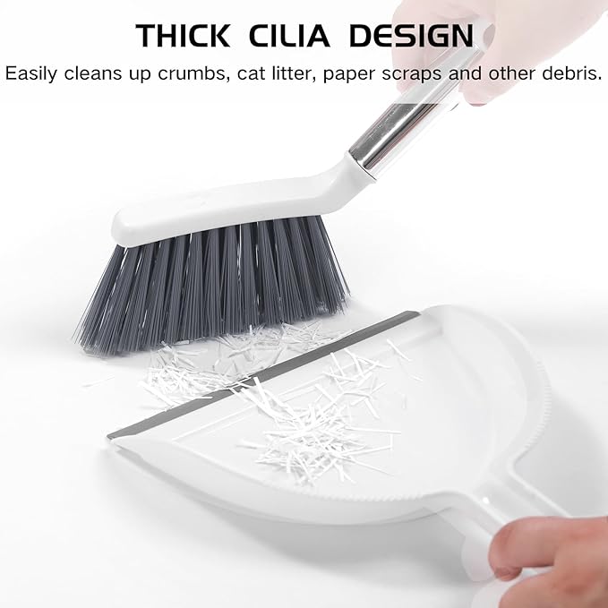 NACENA Mini Broom and Dustpan Set, Small Dust Pan and Brush Set