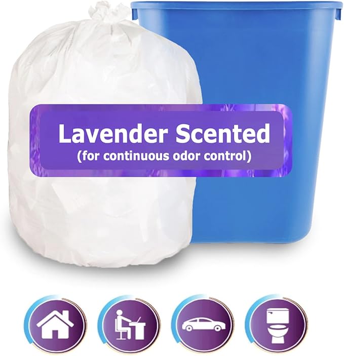 4 Gallon Trash Bag Lavender Scented Small Bathroom Garbage Bags Wastebasket Can
