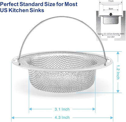 2 Pack Premium 304 Stainless Steel Kitchen Sink Strainer