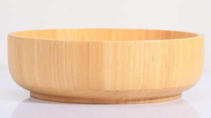 ZTHapwa Large Fruit Bowl for Kitchen Counter, 10 Inch Bamboo Wooden Straight-Side Serving Bowl for Salad, Vegetables and Fruits, Rustic Decorative Bowls for Dinner Table Centerpiece Decor, 100 Oz