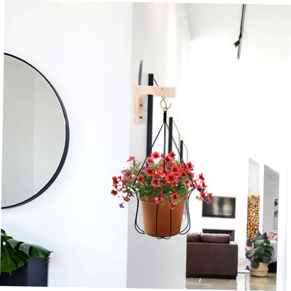 MERRYHAPY Wooden Plant Hangers Wall Hooks Heavy Duty Hanging Brackets 2pcs Natural Wood Color for Outdoor and Indoor Wall Hanging Plants