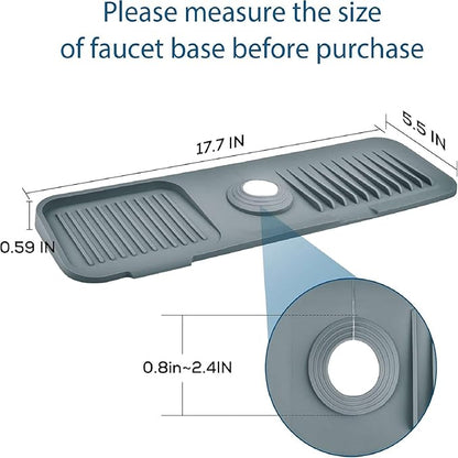 Silicone Sink Splash Guard for Kitchen & Bathroom, 17.7 inch Faucet Mat