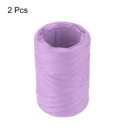 MECCANIXITY 2 Rolls Raffia Paper Ribbon Bulk,1/4 Inch Wide 110 Yards Purple Twine String Paper Yarn for DIY Craft Weaving, Decoration, Gift Wrapping