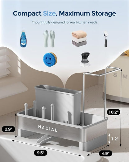 Nacial Sponge Holder for Kitchen Sink, Sink Caddy Organizer