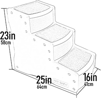 Pet Gear Easy Step III Pet Stairs, Green Clover | 3 Step, For Cats/Dogs, Removable Washable Carpet Treads, Supports 150 Pounds, No Tools Required