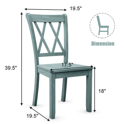 Giantex Set of 2 Dining Chairs, Rubber Wood Dining Room Chair, Farmhouse Dining Side Chairs, Max Load 400 Lbs, Wooden Kitchen Chairs for Home Kitchen, Dining Room