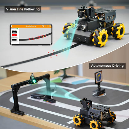 HIWONDER ROS2 Robot Car with ChatGPT Large AI Model Vision & Voice Understanding Python Programming Open Source DIY Robot Kit for Teens, TurboPi Standard Kit & Raspberry Pi 5 2GB