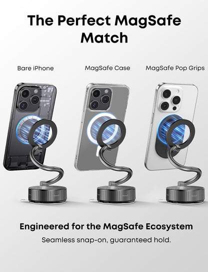 Phone Holder for Your Car for Magsafe, [Extra-Long 4" Arm] Extendable Car Mount for Dashboard Windshield, Cell Phone Automobile Cradles Compatible with iPhone 17 16 15 14 13 12 Pro Max Plus