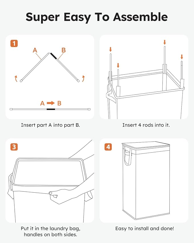 SOLEDI Clothes Hamper with Lid - 100L XL - Large Laundry Basket with Removable