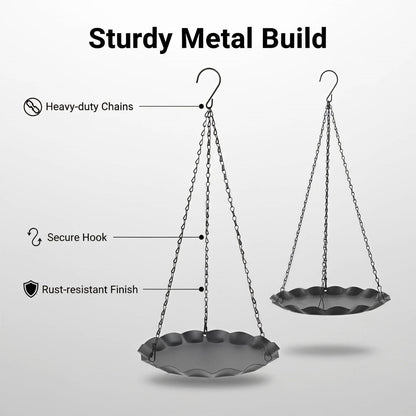 ZYUXUAN Hanging Planter for Indoor Outdoor, Plant Hanger, Plant Holder, Plant Pot Shelf Basket for Window Wall Ceiling Garden with Chains and Hooks, 2Pcs, Wavy Round