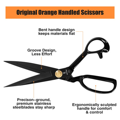 Professional Tailor Scissors 9 Inch - Fabric Scissors Heavy Duty, Sharp Sewing Shears for Cutting Fabric, Leather, Home, Office, Artists, Dressmakers