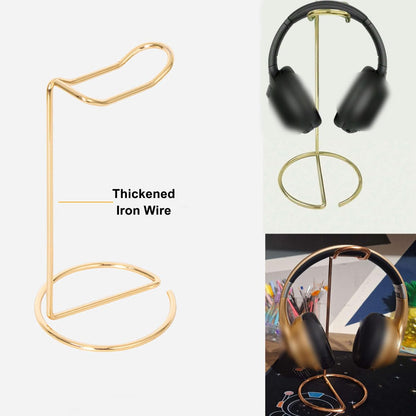 ZAAWUUT Metal Headphone Stand Headset Bracket Holder,Iron Earphone Display Rack Hanger for Gaming Room Working Table (Gold)