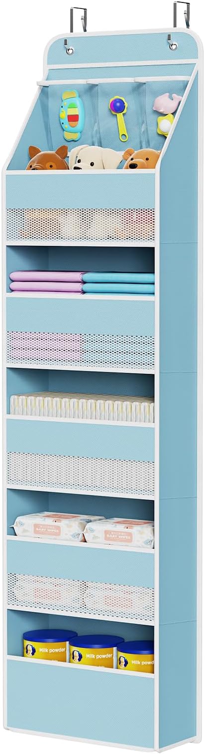 Univivi 6-Shelf Over Door Hanging Organizer Fabric Baby Door Storage