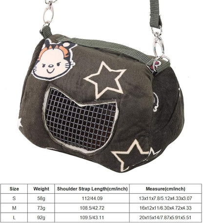 Hamster Carrier Bag, Small Animal Travel Carrier with Breathable Mesh, Portable Outdoor Pouch for Guinea Pig, Hedgehog, Sugar Glider, Squirrel