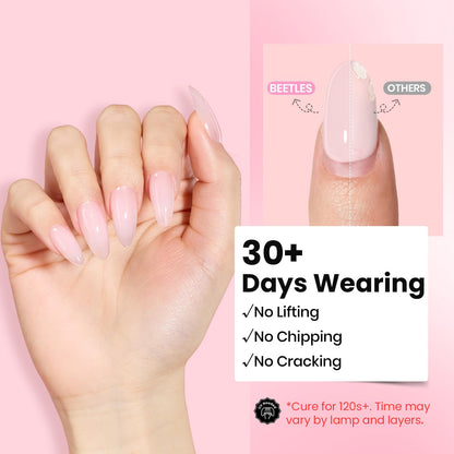 Beetles Builder Gel for Nails-3 Colors 9 in 1 Nail Extension Sculpting Building Clear Nude Pink Hard Gel Kit with Base Top Coat for Pros Women,UV & LED Lamp Cured Needed