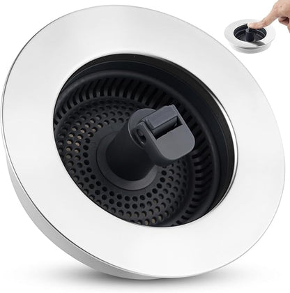 Universal 3-in-1 Kitchen Sink Strainer Stopper Pop Up Sink Drainer