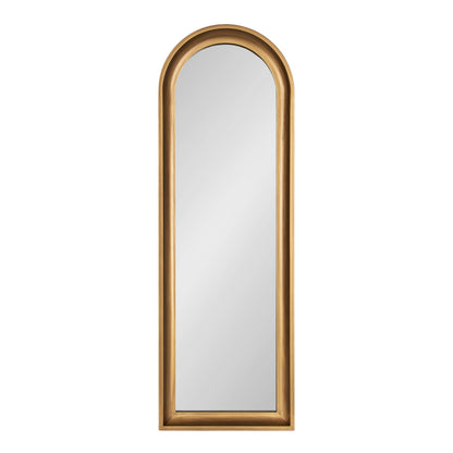 Kate and Laurel Hatherleigh Modern Slim Arched Panel Wall Mirror, 12 x 36, Gold, Transitional Narrow Wooden Arch Mirror for Use as Versatile Bedroom or Entryway Wall Decor