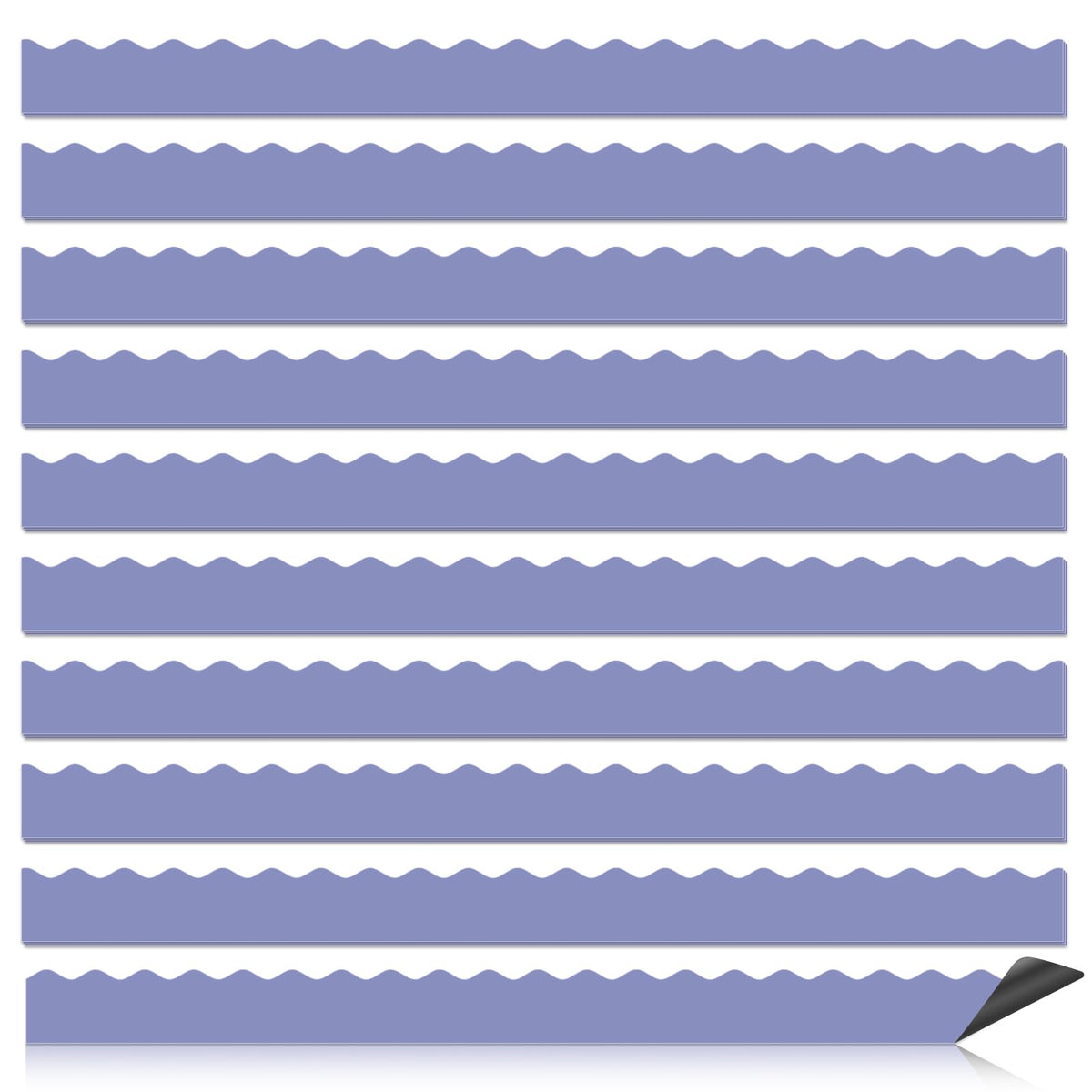 30 Pcs Magnetic Borders for Classroom Whiteboard - Purple Magnetic Bulletin Board Border Set - Scalloped Chalkboard Border Strips for Teachers, Parents, DIY Home,School & Office Decoration