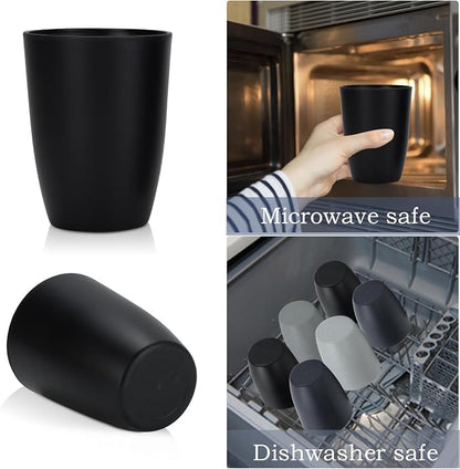 Wrova Wheat Straw Cups 8 PCS Good Alternative to Plastic Cups 20 oz Unbreakable Drinking Cups Reusable Tumbler Set Dishwasher Safe Water Glasses Classic Series