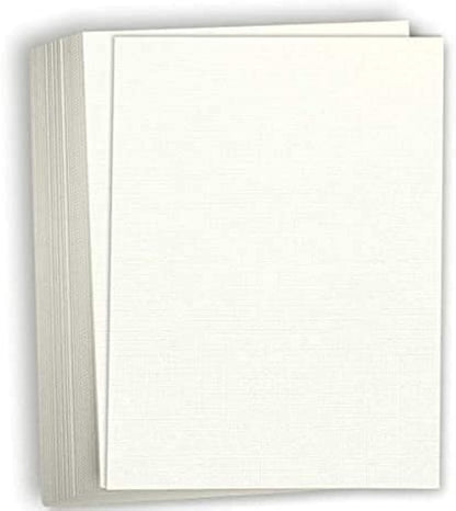Hamilco Linen Textured Cardstock Paper – 8 1/2 x 11" Blank Thick Heavy Weight 80 lb Cover Card Stock for Printer - 50 Pack (Natural)