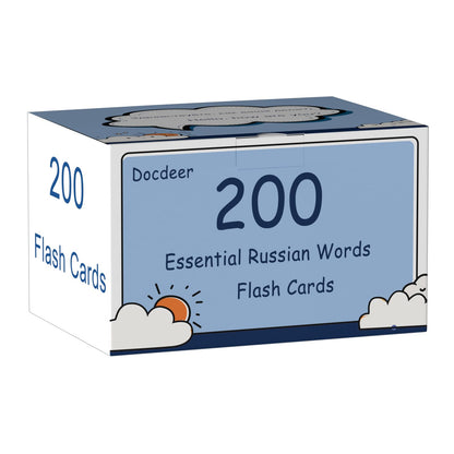 200 Essential Russian Words Vocabulary Flash Cards Flashcard for Beginners Adults | Learn Russian for Beginners Adult