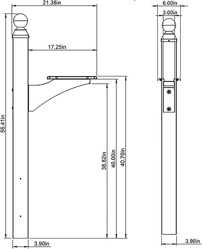 Architectural Mailboxes Landover Aluminum Mailbox Post, Compatibility Code A, B, C, LP000BZAM, Venetian Bronze