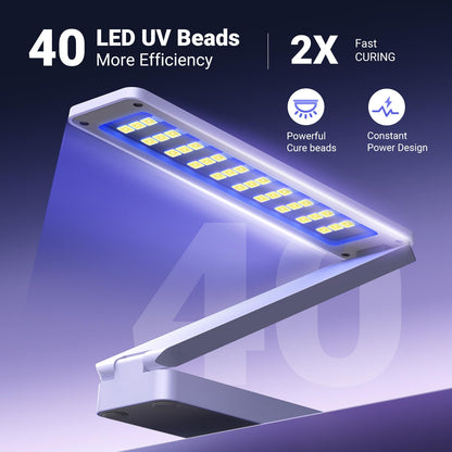 HOOTUU UV Resin Lamp, Foldable Rechargeable UV Light for Resin Curing, 40 LEDs High Power Resin Curing, Machine Portable UV Resin Light for Crafts, Small DIY Projects